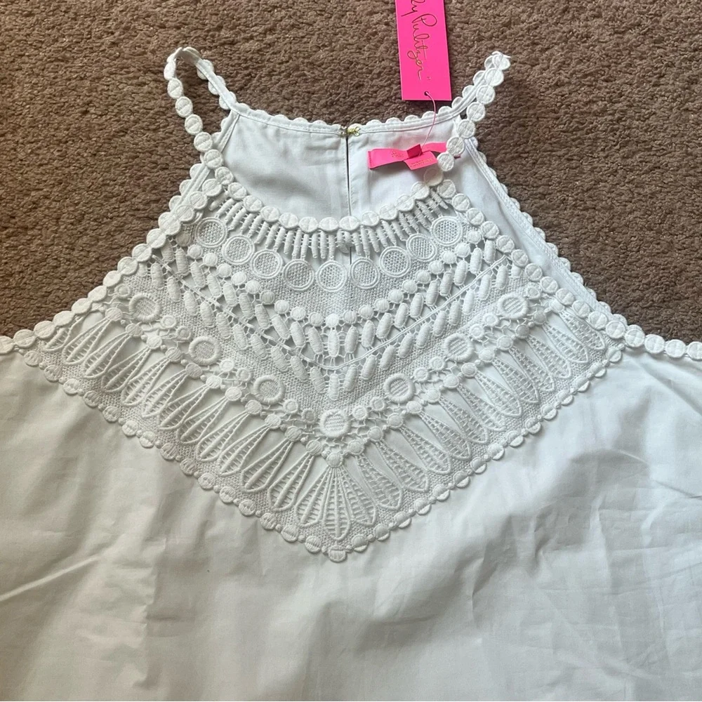 Lilly Pulitzer White NWT Britt Halter Tank Top size 10 - Picture 7 of 9